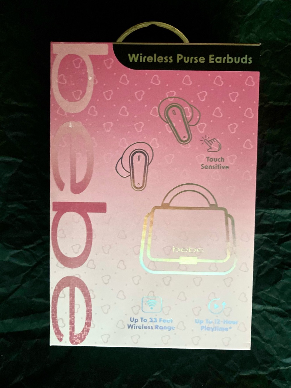 Bebe Wireless Earbuds w/ Matching Pink Purse Charging Case NIB - Picture 2 of 3